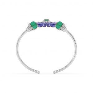 Tanzanite Emerald Floral Bracelet